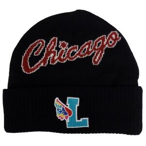 LDRS Chicago Bulls Mitchell & Ness NBA Cuff Knit Beanie Hat Cap 3D Logo New‎